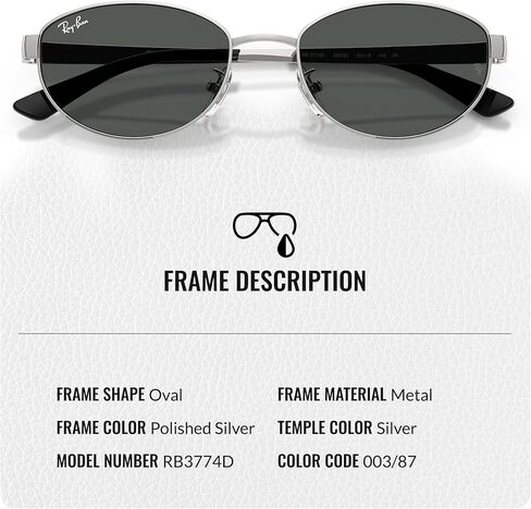 نظارات RAY-BAN RB3774D بيضاوية الشكل مع مجموعة نظارات Rayban الرسمية in Saudi Arabia