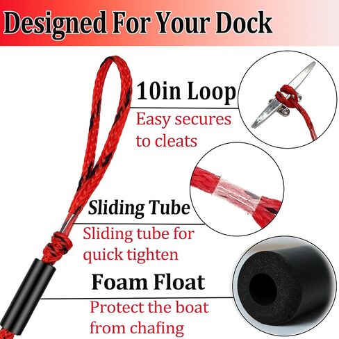 Boat Bungee Lines for Docking, 4 feet Mooring Ropes, Boat Tie Downs for Dock, Boating Accessories, for PWC, Waverunner, SeaDoo, Pontoon, Kayak, Dinghy, Small Boats, Boating Gift in Saudi Arabia
