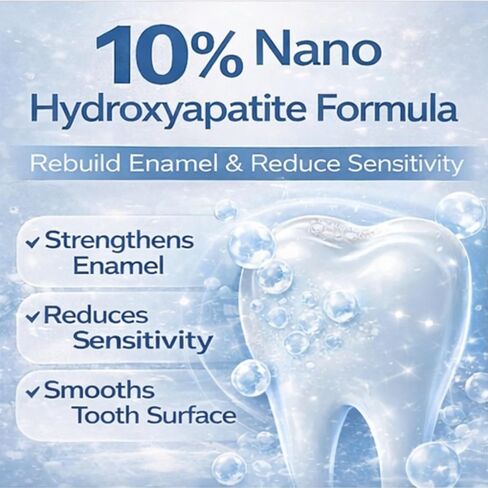 10% Nano Hydroxyapatite Toothpaste 2-Pack, Teeth Whitening & Enamel Repair Toothpaste, Fluoride Free for Sensitive Teeth, Fresh Breath Oral Care in Kuwait