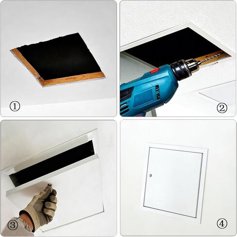 Lockable Aluminum Alloy Access Door, White Metal Inspection Cover, for Residential & Commercial Wall/Ceiling Applications(45x50cm) in Saudi Arabia