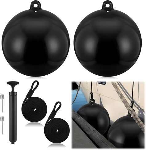 25 Inch Inflatable Boat Fender Bumper for Docking with Ropes Big Bumper Inflatable Round Ball Large Boat Buoys Bumpers for Marine Fishing Pontoon Yachts Tie up Raft in Saudi Arabia