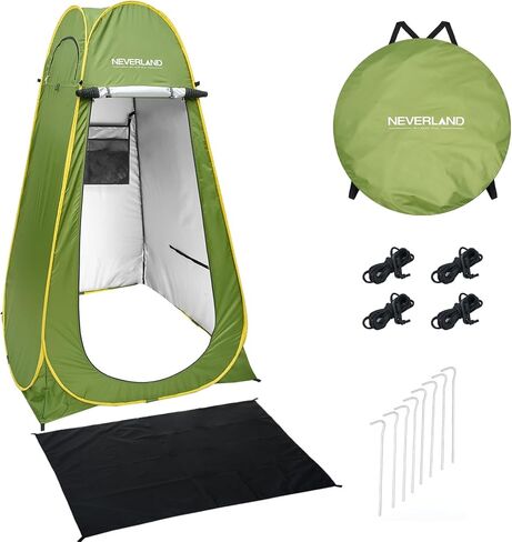 NEVERLAND Portable Pop Up Shower Tent - Outdoor Camping Shower, Privacy Tent, Rain Shelter, Pop Up Changing Room for Beach, Camping and Hiking (Black) in Saudi Arabia