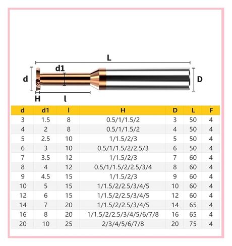 T-Slot Milling Cutters 1pc Carbide T Slot Milling Cutter CNC Tools Metal Aluminium Steel Machining Tungsten(3x50L,Uncoated,H2.0) in Saudi Arabia