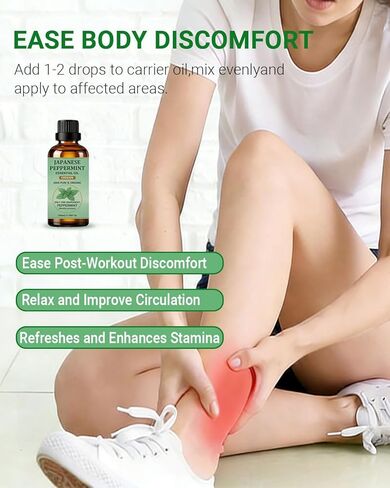 100% Pure Organic Japanese Peppermint Essential Oil, USDA Natural Food & Therapeutic Grade for Aromatherapy, Skin Hair Scalp Care, Massage - Can Diffusers, Home Cleaner, Relaxtion, Aid Mood - 100ml in Saudi Arabia