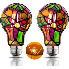 Stained Glass Light Bulb,Rainbow Painted Light Bulb,Mosaic Light Bulb,4W 120V,Multi Colored Colorful Light Bulb Indoor,Fun Romantic Light Bulbs,Unique Decorative Light Bulbs in Saudi Arabia