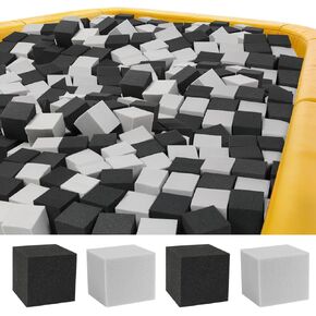 مكعبات الرغوة، 48 قطعة 5 بوصات من إسفنج الجمباز، مكعبات الترامبولين، حشوة واقية متعددة الرياضات للجمباز، الترامبولين، الباركور، حدائق التزلج وBMX - أسود ورمادي in Kuwait