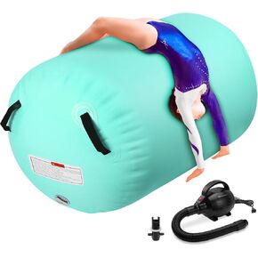 Inflatable Gymnastics Air Roller Barrel, Tumble Rolling Air Roller Gymnastics Barrel with Electric Pump for Kids Adults Home Outdoor Gymnastic Training Cheerleading Yoga in Saudi Arabia