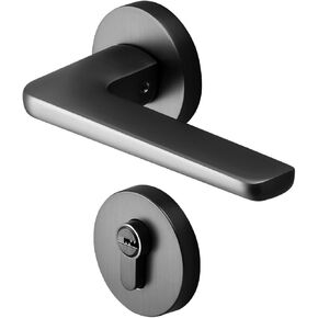 قفل الباب قفل غرفة نوم داخلية ناعم أسود مغناطيسي غرفة صامتة قفل الباب قفل سبليت قفل مقبض الباب الخشبي الشمالي (58 قفل مغناطيسي للجسم) in Kuwait