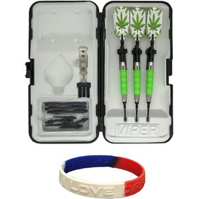 sure grip Viper Green Soft Tip Darts with Dart Case & Accessories Choice of Flights 16 or 18 Grams (Pot Leaves Slim, 18g) in Saudi Arabia