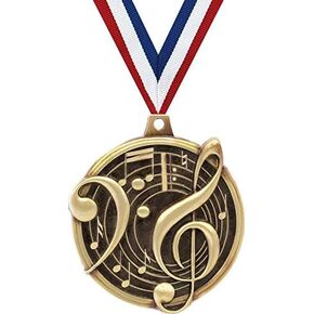 Crown Awards Custom Music Medals, 2" Music Medal with Free Neck Ribbon and 4 Lines of Engraving Included in Kuwait