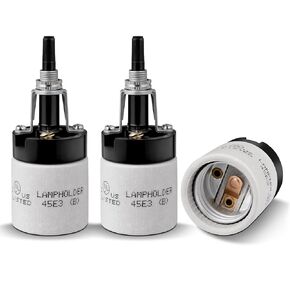 مقبس مصباح بورسلين E26 مع مفتاح مقبض دوار - مقاومة درجات الحرارة العالية، مدرج في قائمة UL، 250 فولت 250 وات لاستبدال الإضاءة الآمنة (عبوة واحدة) in Kuwait