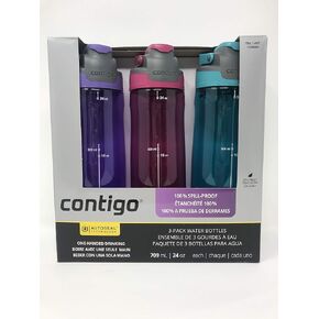 Contigo Auto Seal 3-Pack Water Bottles (Purple, Pink, Blue) in Saudi Arabia