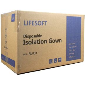 Disposable Isolation Gown with Knit Cuff Long Sleeve Blue Case of 105 in Kuwait