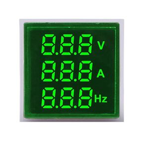 Square LED Digital Voltmeter Ammeter Meter AC24-500V Frequency Combo Signal Light Indicator Tester 1Pcs(Green) in Saudi Arabia