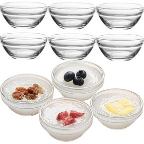 3in 2.5oz Small Clear Glass Ramekins Custard Bowls, 10 Pack Mini Glass Dipping Sauce Cups Pinch Bowl, Little Kitchen Condiment Ingredient Prep Salad Dishes, Dishwasher Microwave Freezer Safe in Saudi Arabia