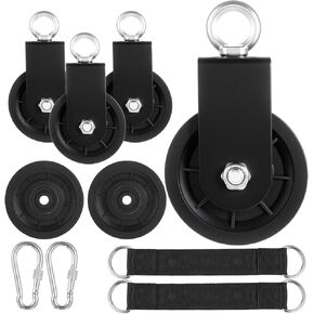 4 عبوات من عجلات بكرة الكابلات الصامتة - نظام بكرة الصالة الرياضية عالي التحمل 90 مم مع دوران 360 درجة، محامل من الفولاذ المقاوم للصدأ وتصميم قابل للفصل من أجل سحب LAT للأسفل، معدات الصالة الرياضية المنزلية والاستبدال in Kuwait