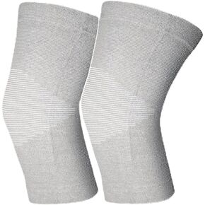 Bamboo Knee Sleeve for Knee Pain - One Pair Compression Bamboo Knee Sleeves for Women Knee Pain Knee Sleeves Plus Size (Gray, X-Large) in Saudi Arabia