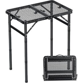 طاولة التخييم القابلة للطي ، طاولة نزهة 22 "× 15" مع 3 ارتفاع قابل للتعديل بحد أقصى 27.5 "، طاولة قابلة للطي أسود غير لامع مع مقبض للحفلات ، الطعام ، الحديقة ، الفناء ، السوق in Kuwait