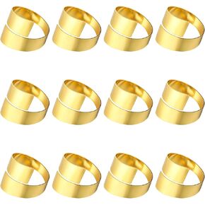 Hoop Napkin Rings Set of 12 Stainless Steel Gold Napkin Holder Metal Napkin Ring for Dinner Party Wedding Banquet Buffet Table (Gold, Set of 12) in Saudi Arabia