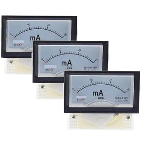 Milliammeter 85C17-mA DC Pointer Panel Amp Meter 20mA 30mA 50mA 100mA Squaqre 70 * 40mm 1Pcs(3mA) in Saudi Arabia