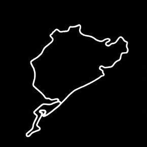 Nürburgring Track Map Auto Racing 6" Vinyl Sticker Car Decal (6" White) in Kuwait