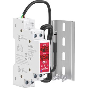 TONGOU WiFi Smart Temperature Humidity Controller Switch, DIN Rail Dry Contact Output,Tuya/ Smart Life Remote Temperature Humidity Monitor, for Electrical Cabinet/ Greenhouse Incubator, FCC Certified in Saudi Arabia