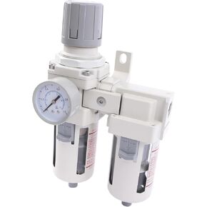 1/2" NPT Air Dryer System - Filter & Air Pressure Regulator, Water Trap Separator - Semi-Auto Drain, Poly Bowl in Kuwait