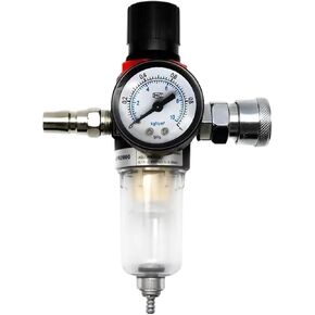 1pc AFR-2000 Pneumatic Filter Air Treatment Unit Pressure Regulator Compressor Reducing Valve Oil Water Separation AFR2000 Gauge(AFR-2000 w PC10) in Kuwait