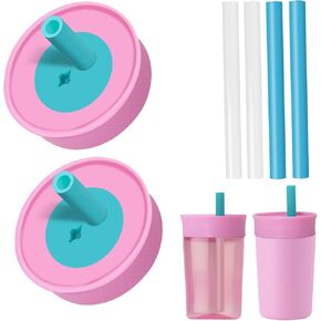 عبوتان من الأغطية البديلة لكوب أوالا للأطفال العازل بوزن 12 أونصة و15 أونصة، غطاء مقاوم للانسكاب مع 4 ماصات مرنة، خالية من البيسفينول أ، آمنة للاستخدام في غسالة الأطباق، ملحقات لزجاجة أوالا للأطفال in Kuwait