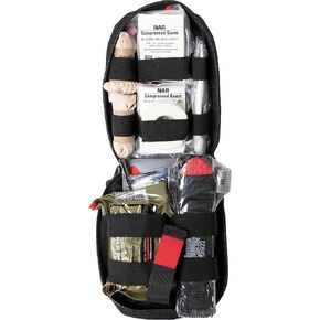 مجموعة أدوات IFAK للإنقاذ من أمريكا الشمالية K-9 (أسود) NAR Emergency MOLLE K9 الإسعافات الأولية للكلاب، والبشر الذين يعانون من عاصبة C-A-T، ومقياس الحرارة البيطري، وأختام الصدر HyFin، والشاش (80-0439) in Kuwait