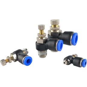 Pneumatic Speed Regulating One-way Flow Limiting Cylinder Throttle Valve SL4-M5/6-01/8-02/10-03/12 Gas Pipe Joint 1Pcs(SL12-01) in Kuwait
