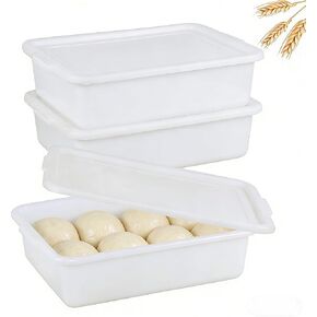 3 Pack Pizza Dough Proofing Box, Pizza Storage Container, Food Storage Containers with Lids, Bread Proofing Box, Stackable Commercial Quality Trays with Covers in Kuwait