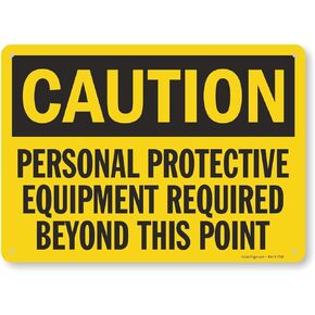 SmartSign لافتة "تنبيه - يلزم استخدام معدات الحماية الشخصية" | 10 × 14 بوصة بلاستيك in Kuwait