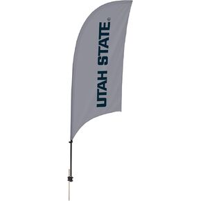 Utah State Aggies College Sports Printed Feather Flag - NCAA Licensed - Super Polyester - School Banner (Gray, Blue) (7.5' Spike Base) in Saudi Arabia