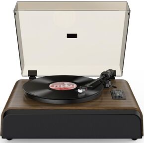 سجل لاعب السجل عالي الدقة مع نظام الصوت المدمج في نظام الصوت 2.1 لقناة للمشغل المحسّن ، مشغل سجل الفينيل مع خرطوشة مغناطيسية BT5.3 تشغيل RCA Out AUX في حزام-درايف 33/45RPM in Kuwait