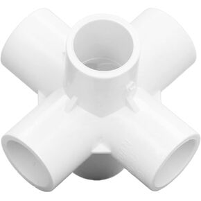 10PCS 6 Way Pipe Fittings, PVC Plastic Pipe Corner Elbow Connector 20mm Inner Diameter, with High Gloss Finish for Water Furniture Greenhouse Tent Connections (White) in Kuwait
