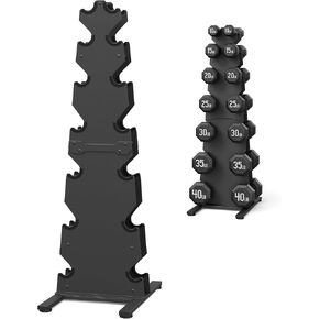 حامل حامل الدمبل فقط، 7 طبقات | 5-الطبقة | حامل وزن من 3 طبقات للدمبل، تصميم واسع الفتحة بدون تداخل، حامل وزن من الفولاذ الصلب للصالة الرياضية المنزلية، رف تخزين الدمبل (الرف فقط) in Kuwait