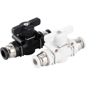BUC-8mm Manual Valve Switch Pneumatic Connector Air Pipeline Plastic Quick Plugs 1Pcs(白色BUC10) in Saudi Arabia