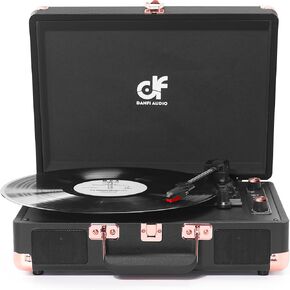 DANFI Audio Purple Bluetooth Vinyl Record Player with Dual Speakers, USB Recording, Portable 3-Speed Suitcase Turntable, RCA/AUX/Headphone Output in Kuwait