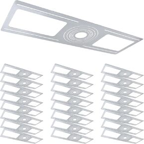 LUXRITE 24-Pack البناء الجديد لوحة تركيب قوس خشن، 2-3-3.75-4-5-6 بوصة إضاءة غائرة، فولاذ مجلفن، أحجام فتحات مستديرة، إضاءة سفلية LED تحديثية ضحلة مع مبيت صندوق التوصيل in Kuwait