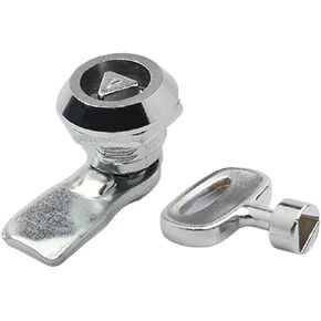 XJJ-MS845 Small Triangular Cylinder Cam Lock Power Distribution Box Switch Lock 1Pcs(Square-Black) in Kuwait