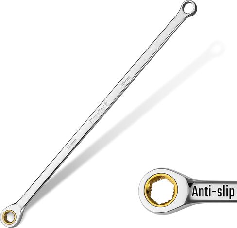 DURATECH Extra Long Anti-Slip Ratcheting Wrench Set, Double Box End Wrench Set, 9-Piece, Metric, 10, 12, 13, 14, 15, 16, 17, 18, 19mm, CR-V Steel, with Rolling Pouch in Saudi Arabia