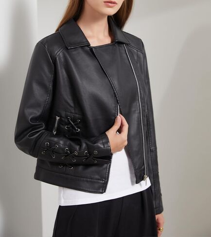 سترة نسائية من الجلد الصناعي، سترات منفوخة لراكبي الدراجات النارية، كاجوال برباط، معاطف قصيرة in Kuwait