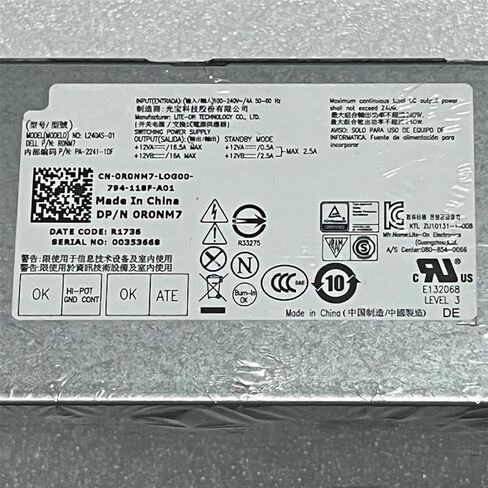 for 5050 7050 3250 3660 3667 MT Power Supply L240ES-00 L240AM-01 AC240AM-00 L240AS-01 H240AS-02 H240ES-02 DK87P 0R0NM7 in Kuwait