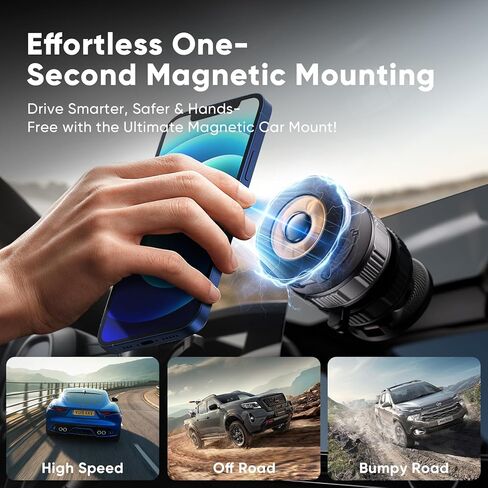 Magnetic Phone Holder for Car [120+ LB Strongest Suction & 2800gf Strongest Magnetic] 360° Adjustable Car Phone Holder for Magsafe Phone Holders for Your Car for iPhone 16 Pro Max 15 14 13 12 Plus in Kuwait
