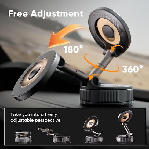 Magnetic Phone Holder for Car [120+ LB Strongest Suction & 2800gf Strongest Magnetic] 360° Adjustable Car Phone Holder for Magsafe Phone Holders for Your Car for iPhone 16 Pro Max 15 14 13 12 Plus in Kuwait