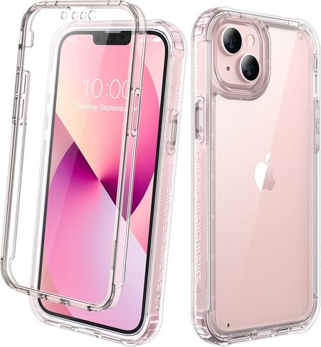 Diclara متوافق مع علبة iPhone 11 ، كامل الجسم الوعرة مع واقي شاشة مضاد للخلع حساسة لللمس ، واضحة في الحافظة الصدفة TPU واضحة مع iPhone 11 6.1 "(Clear Glitter) in Kuwait