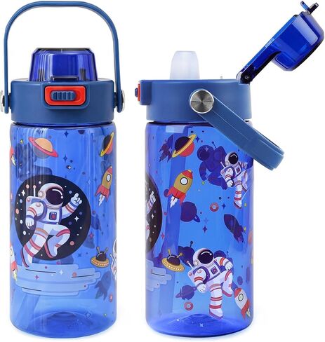 20oz Kids Water Bottle For School or Travel, Leak-Proof & Dishwasher, Durable Plastic Sport Water Bottle With Straw and Handle, Rabbit in Saudi Arabia