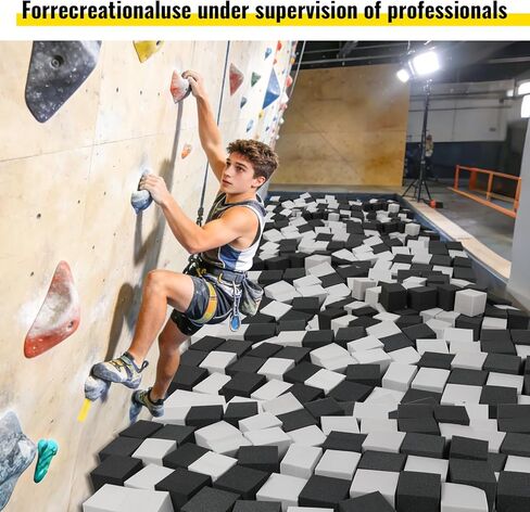 مكعبات الرغوة، 48 قطعة 5 بوصات من إسفنج الجمباز، مكعبات الترامبولين، حشوة واقية متعددة الرياضات للجمباز، الترامبولين، الباركور، حدائق التزلج وBMX - أسود ورمادي in Kuwait