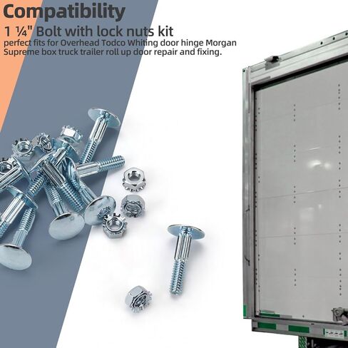 20 حزمة 1 1/4 "النقل الترباس ومجموعة الجوز لمفصل الباب العلوي تودكو البياض مورغان صندوق العليا شاحنة مقطورة نشمر أجزاء إصلاح الباب in Kuwait
